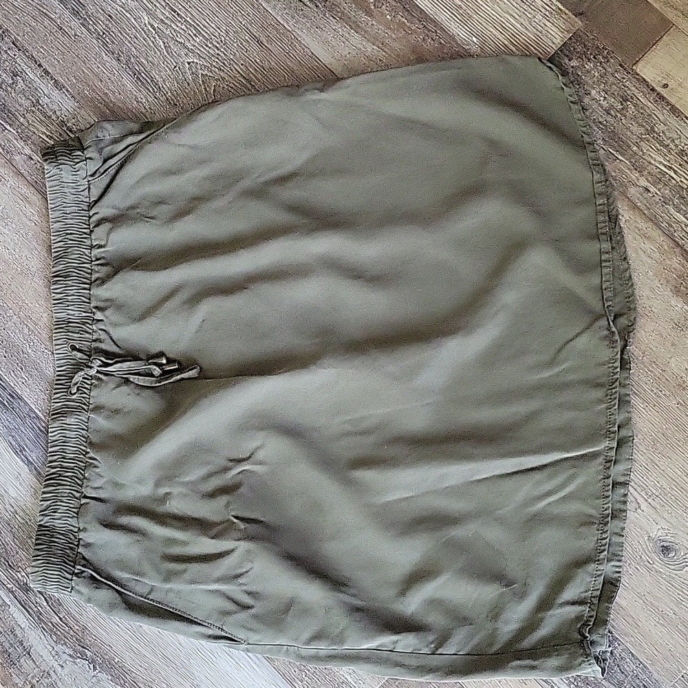 Women's Army Green Drawstring Skirt, Size L